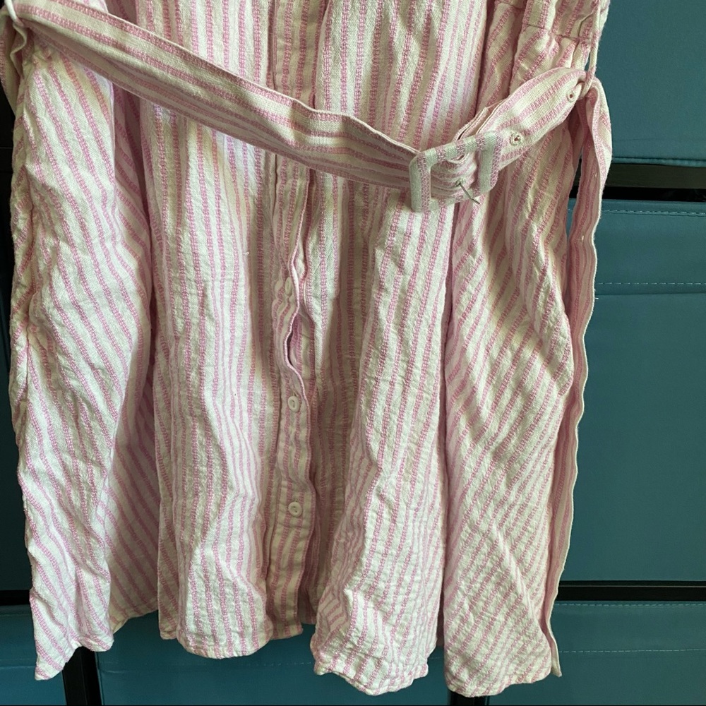 Alexis + Target Striped short sleeve linen tulip sleeve shirt dress size 1x - Picture 5 of 9